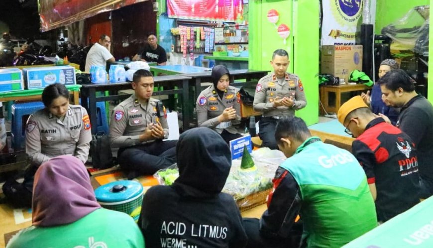 Sambut Hari Lalu Lintas Bhayangkara ke-71, Polresta Malang Kota Gelar Doa Bersama Ojol